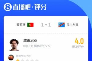 維蒂尼亞134次觸球最多，但吧友不滿：安全球之王，不配1.4億身價