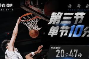 節節攀升！楊瀚森21分鐘正負值+20&全場8中7高效砍下18分10板5助