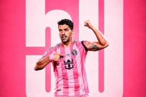蘇牙100場(chǎng)打進(jìn)50球排名邁阿密隊(duì)史射手榜第二，梅西90球居首